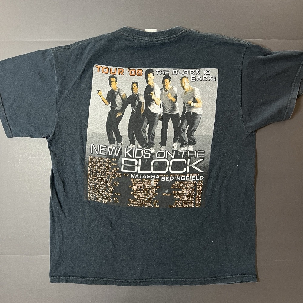 New Kids On The Block 2008 Tour Tshirt The Block Is Back Size XL Double Sided - Picture 3 of 6